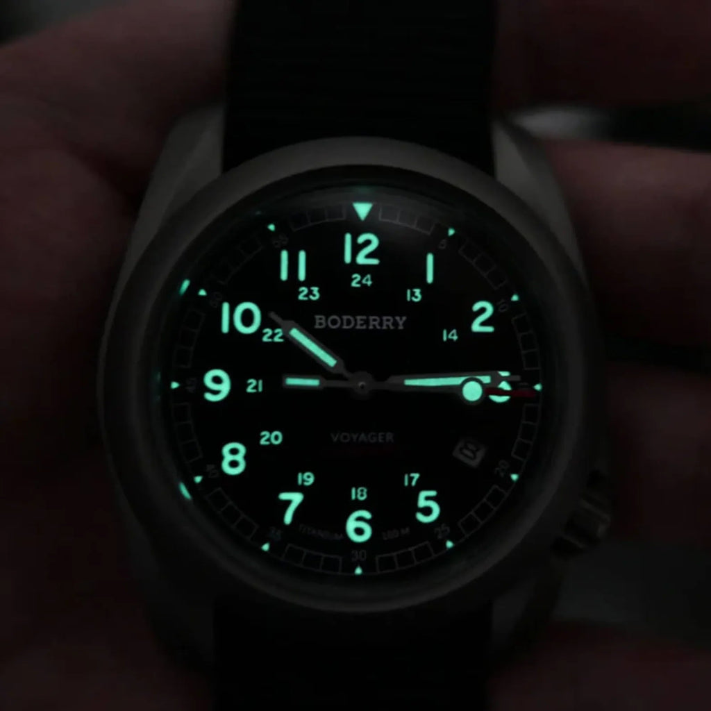 VOYAGER - 100M Waterproof Titanium Automatic Field Watch | Black - DREAM WATCHES