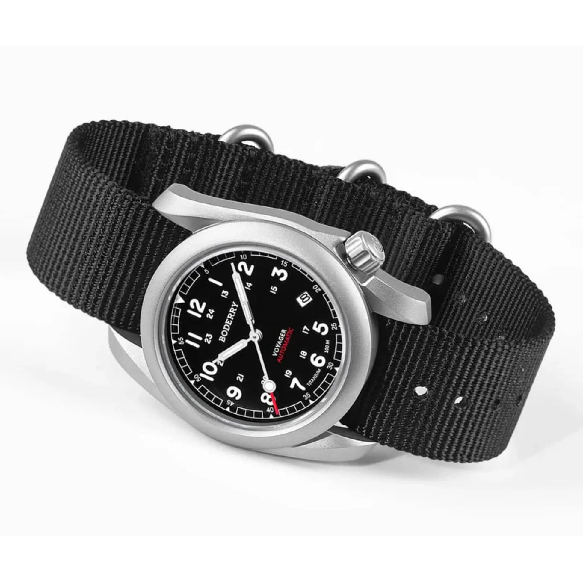VOYAGER - 100M Waterproof Titanium Automatic Field Watch | Black - DREAM WATCHES