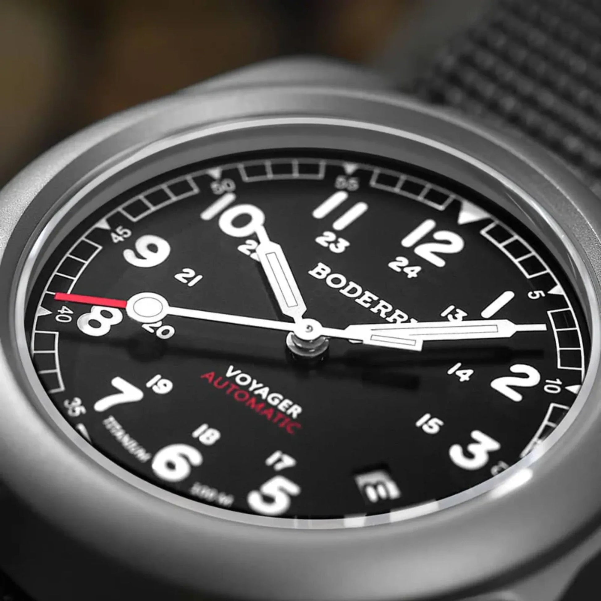 VOYAGER - 100M Waterproof Titanium Automatic Field Watch | Black - DREAM WATCHES