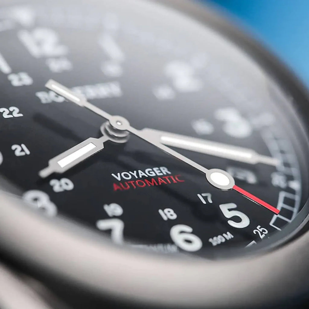 VOYAGER - 100M Waterproof Titanium Automatic Field Watch | Black-bracelet - DREAM WATCHES
