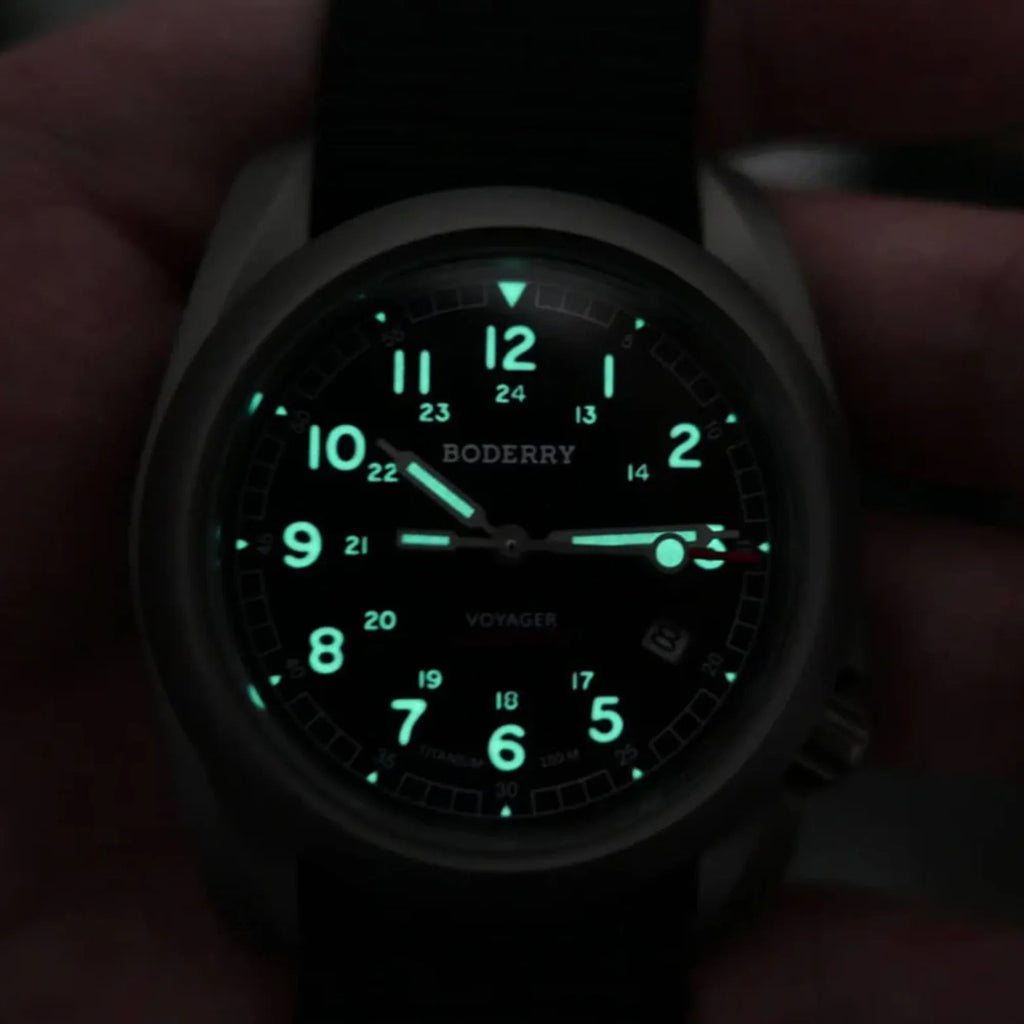 VOYAGER - 100M Waterproof Titanium Automatic Field Watch | Black/ArmyGreen - DREAM WATCHES