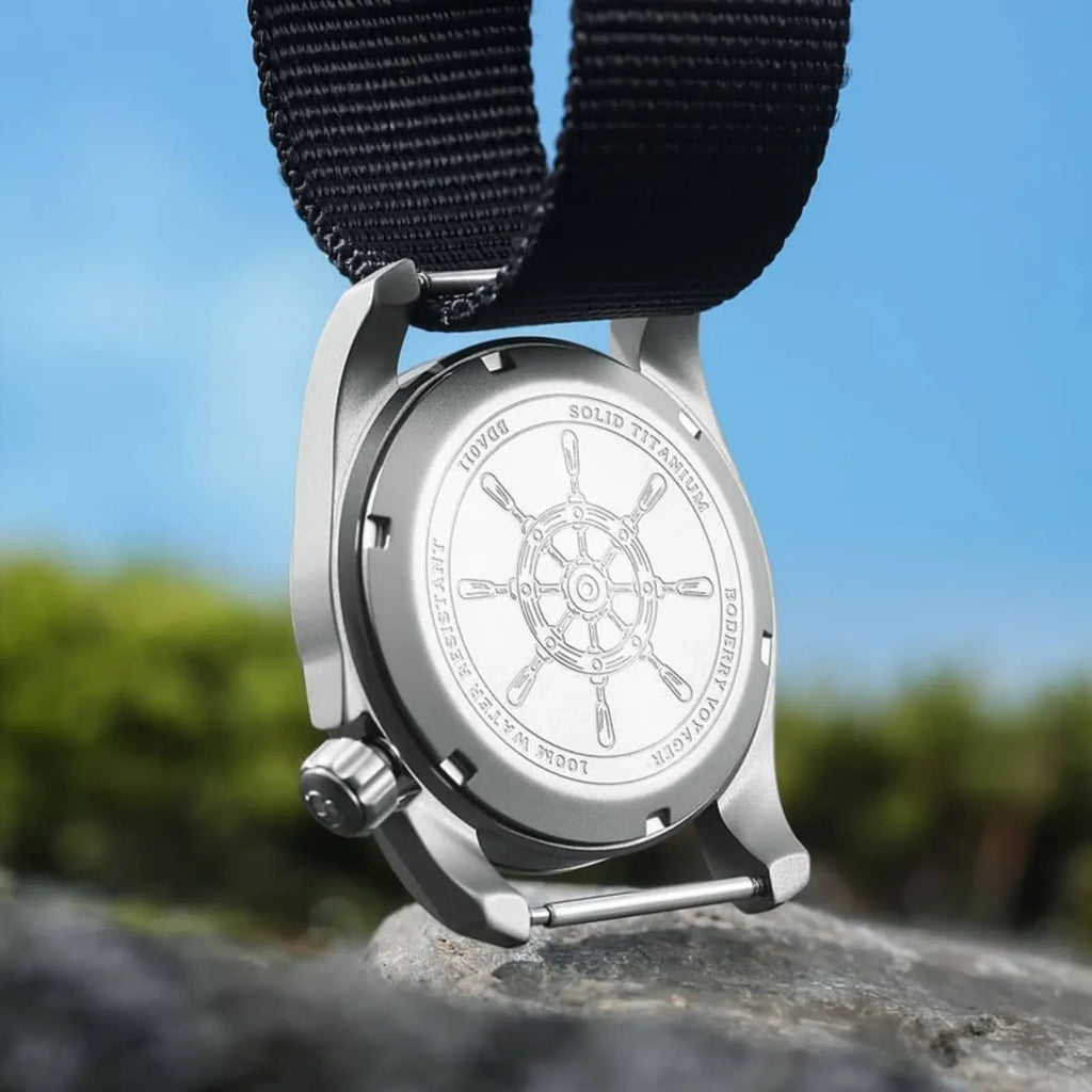 VOYAGER - 100M Waterproof Titanium Automatic Field Watch | Black/ArmyGreen - DREAM WATCHES