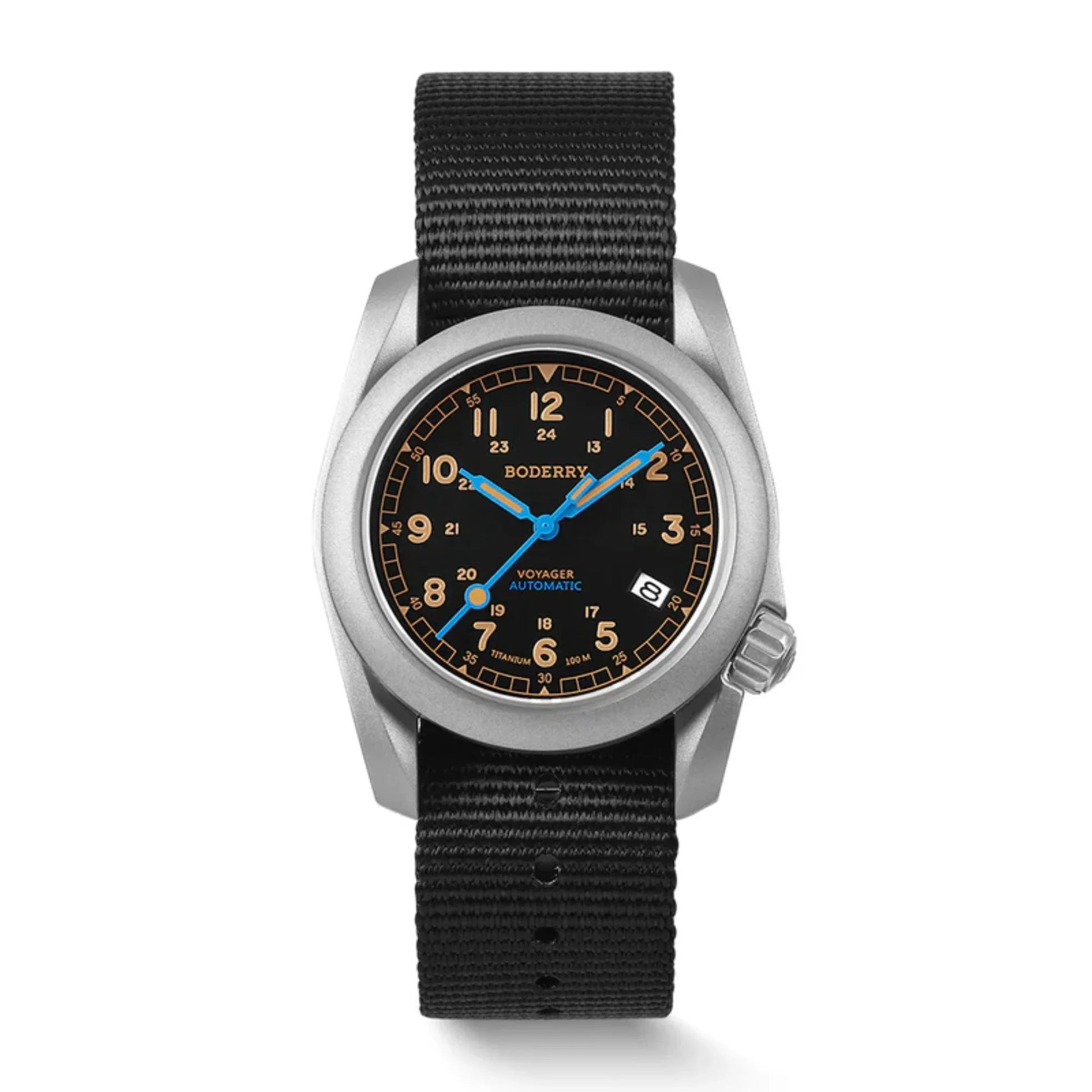 VOYAGER - 100M Waterproof Titanium Automatic Field Watch | Vintage Noir - DREAM WATCHES