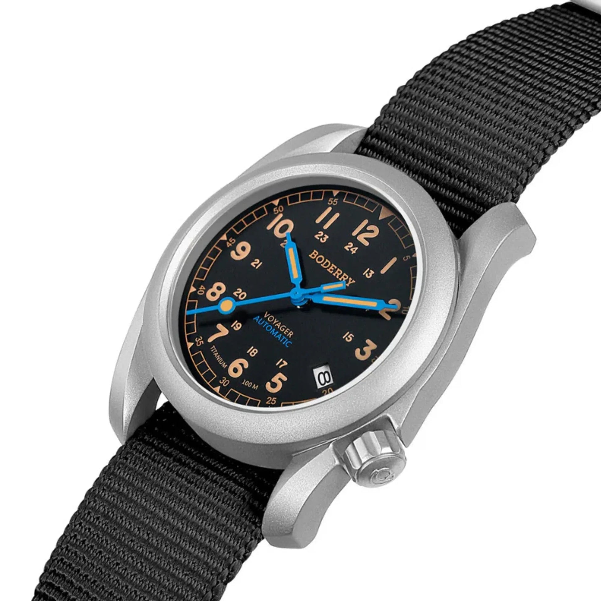 VOYAGER - 100M Waterproof Titanium Automatic Field Watch | Vintage Noir - DREAM WATCHES