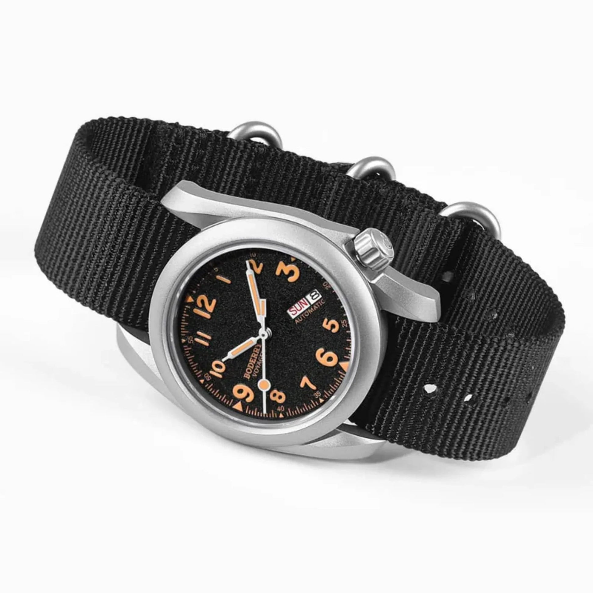 VOYAGER - 100M Waterproof Titanium Automatic Field Watch | Volcanic Gray-Day,Date - DREAM WATCHES