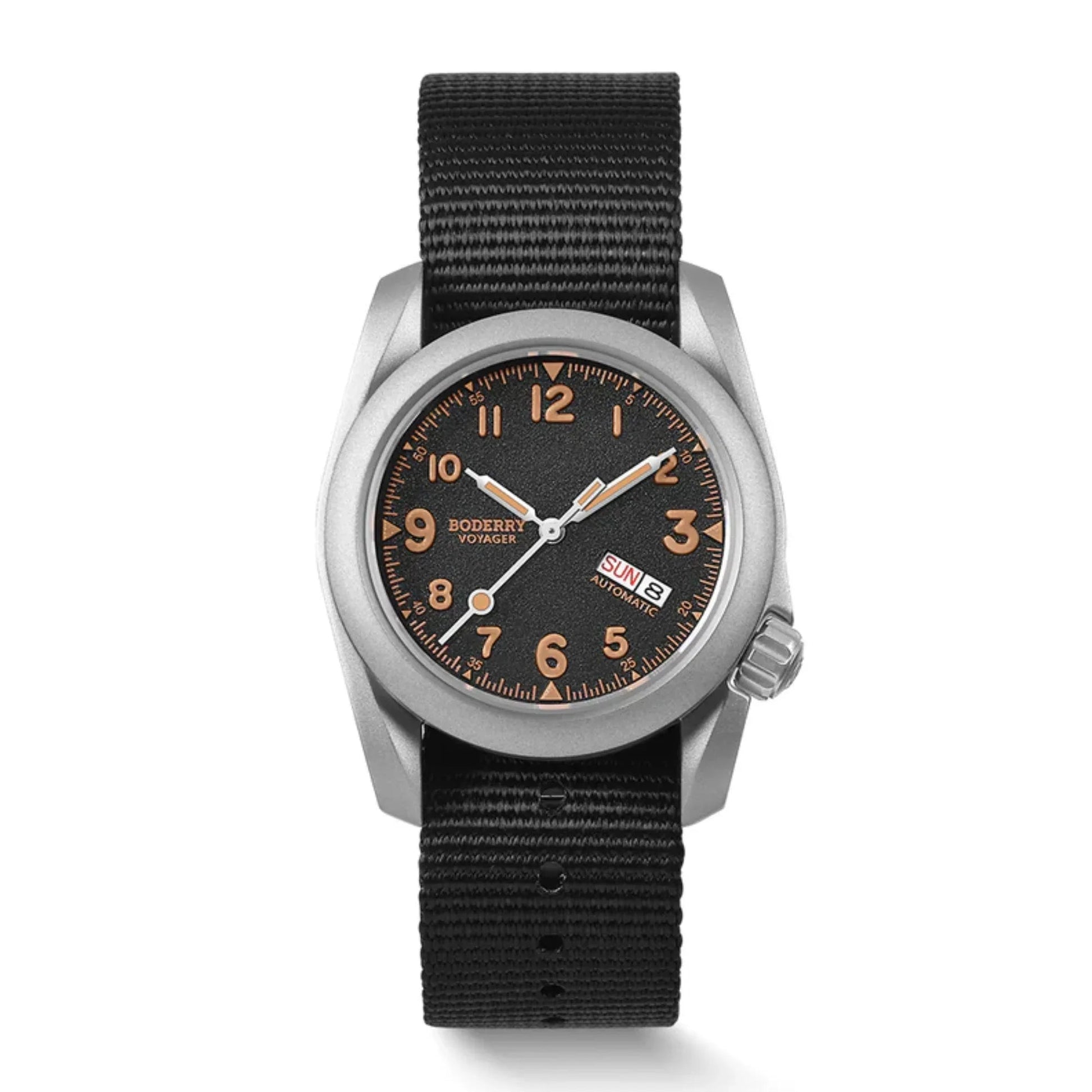 VOYAGER - 100M Waterproof Titanium Automatic Field Watch | Volcanic Gray-Day,Date - DREAM WATCHES