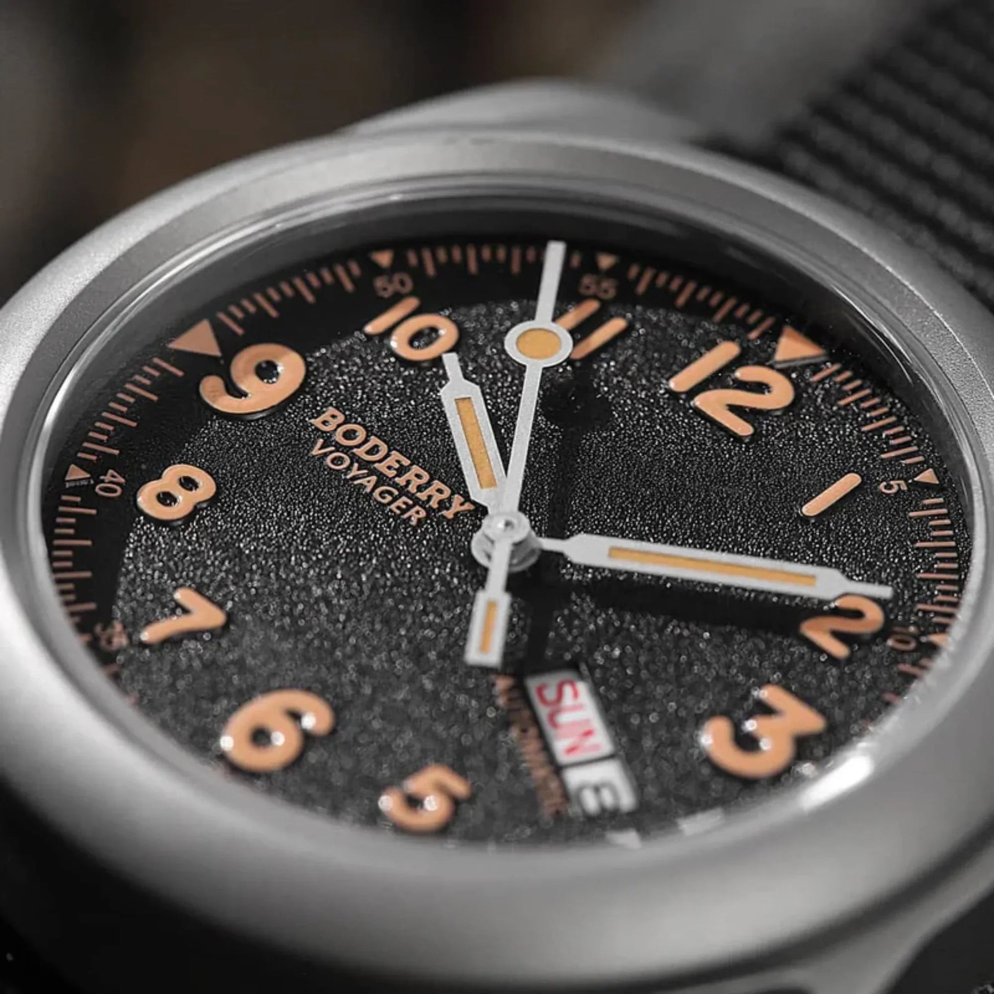 VOYAGER - 100M Waterproof Titanium Automatic Field Watch | Volcanic Gray-Day,Date - DREAM WATCHES