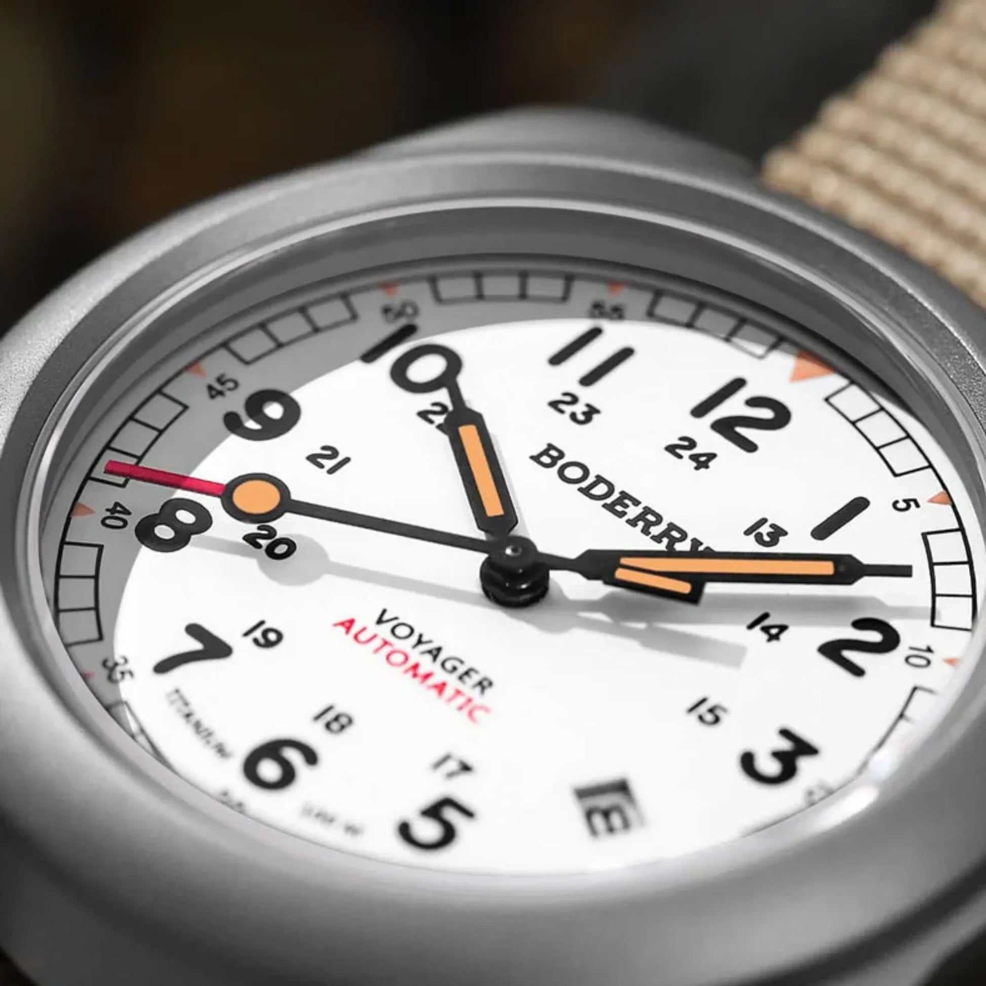 VOYAGER - 100M Waterproof Titanium Automatic Field Watch | White - DREAM WATCHES