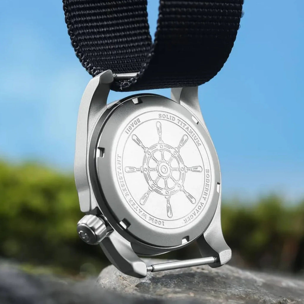 VOYAGER - 100M Waterproof Titanium Automatic Field Watch | White-bracelet - DREAM WATCHES