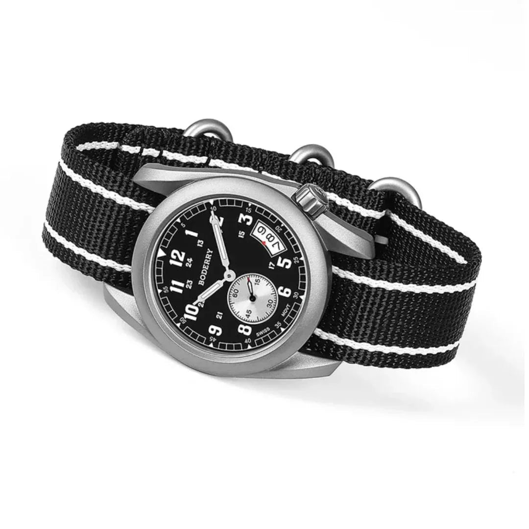 VOYAGER 38 - 100M Waterproof Titanium Field Watch | Black - DREAM WATCHES