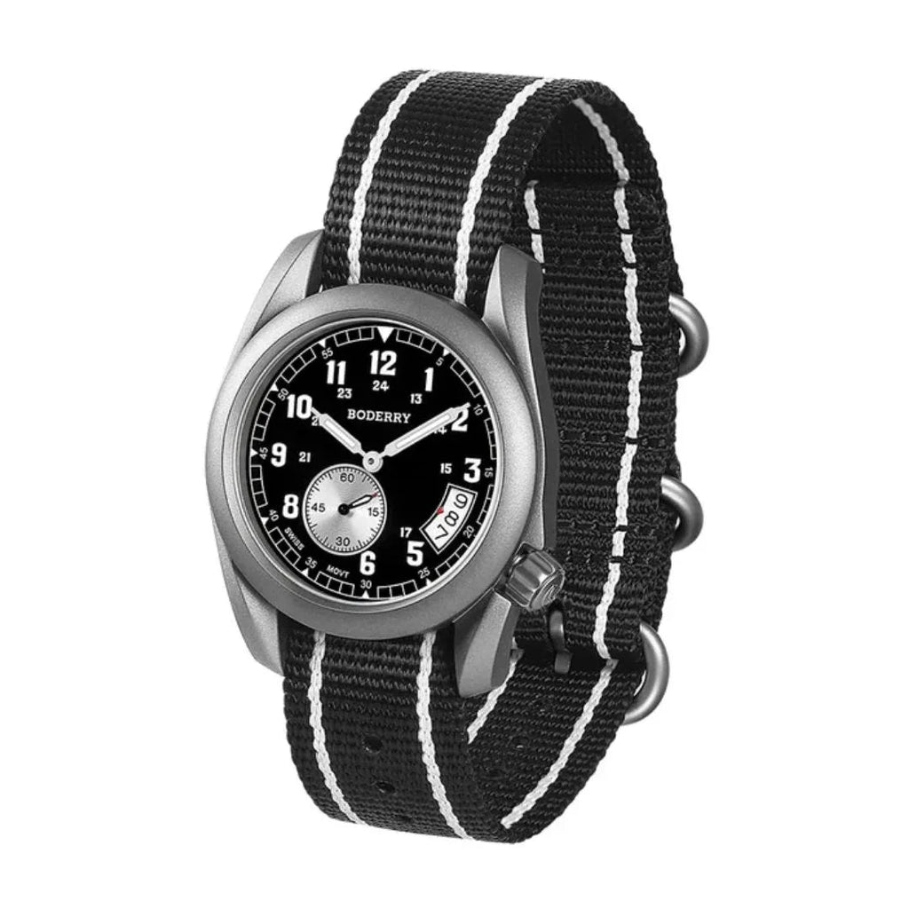 VOYAGER 38 - 100M Waterproof Titanium Field Watch | Black - DREAM WATCHES