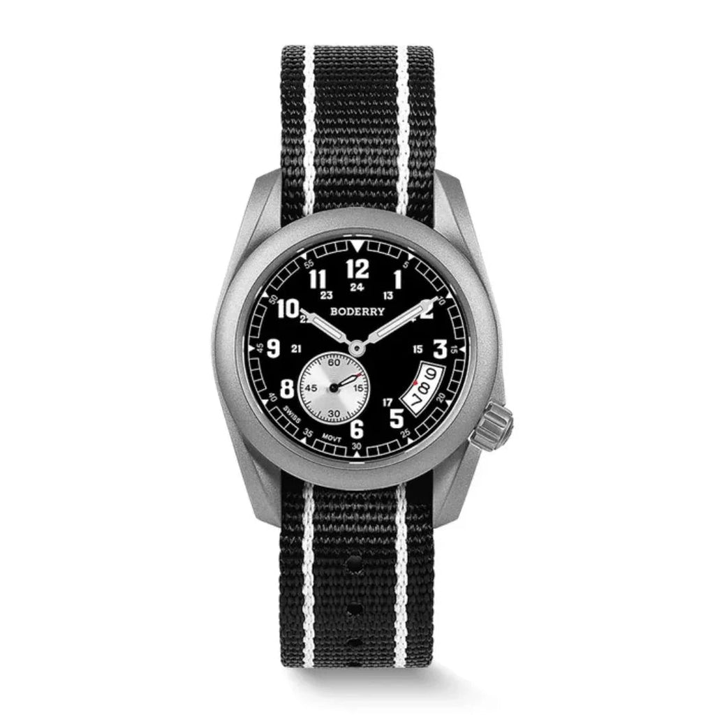 VOYAGER 38 - 100M Waterproof Titanium Field Watch | Black - DREAM WATCHES