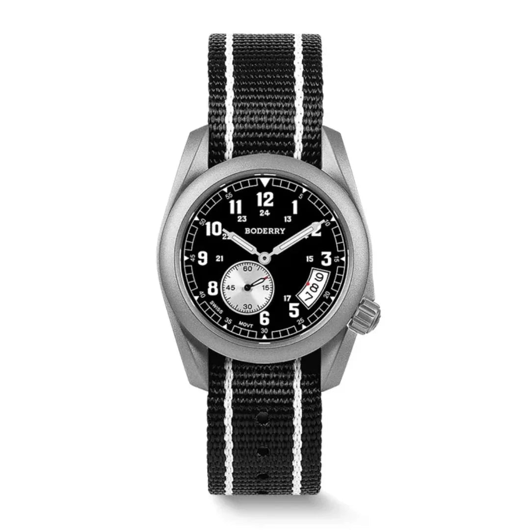 VOYAGER 38 - 100M Waterproof Titanium Field Watch | Black - DREAM WATCHES