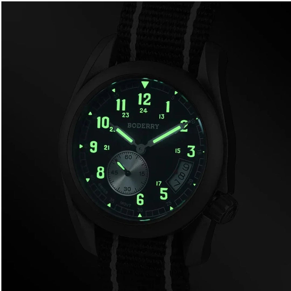 VOYAGER 38 - 100M Waterproof Titanium Field Watch | Black - DREAM WATCHES