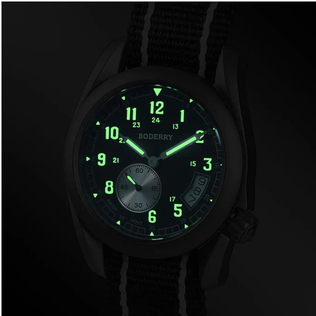VOYAGER 38 - 100M Waterproof Titanium Field Watch | Black - DREAM WATCHES