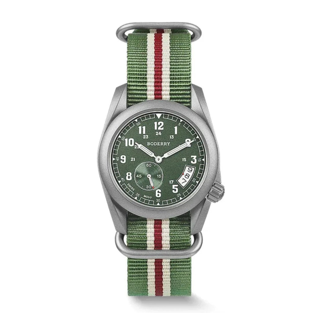 VOYAGER 38 - 100M Waterproof Titanium Field Watch | Green - DREAM WATCHES