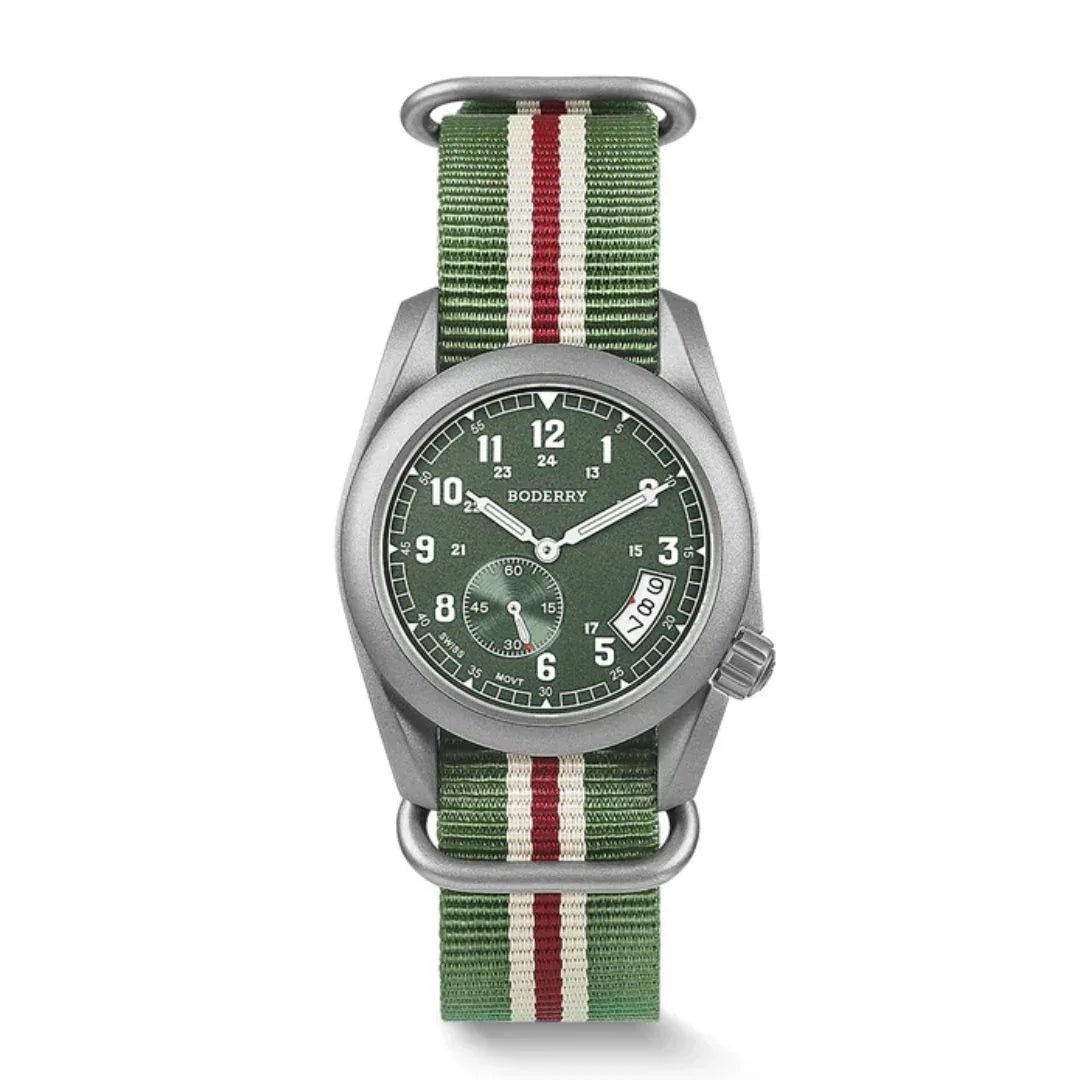 VOYAGER 38 - 100M Waterproof Titanium Field Watch | Green - DREAM WATCHES