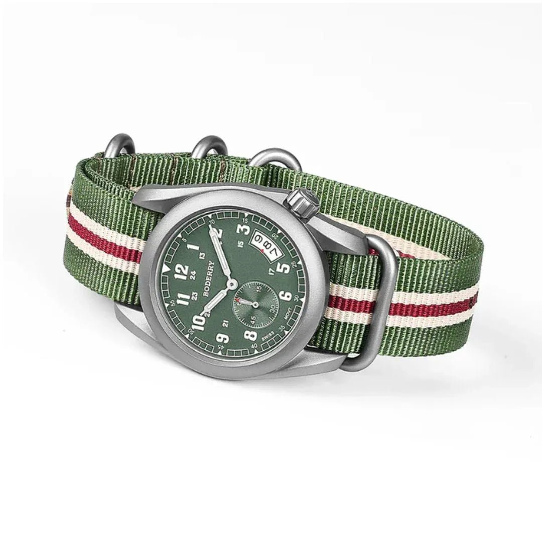 VOYAGER 38 - 100M Waterproof Titanium Field Watch | Green - DREAM WATCHES