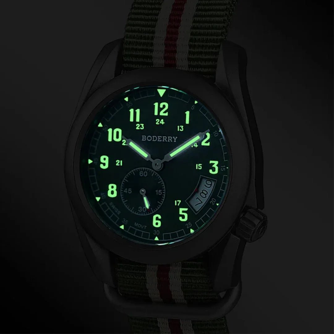 VOYAGER 38 - 100M Waterproof Titanium Field Watch | Green - DREAM WATCHES