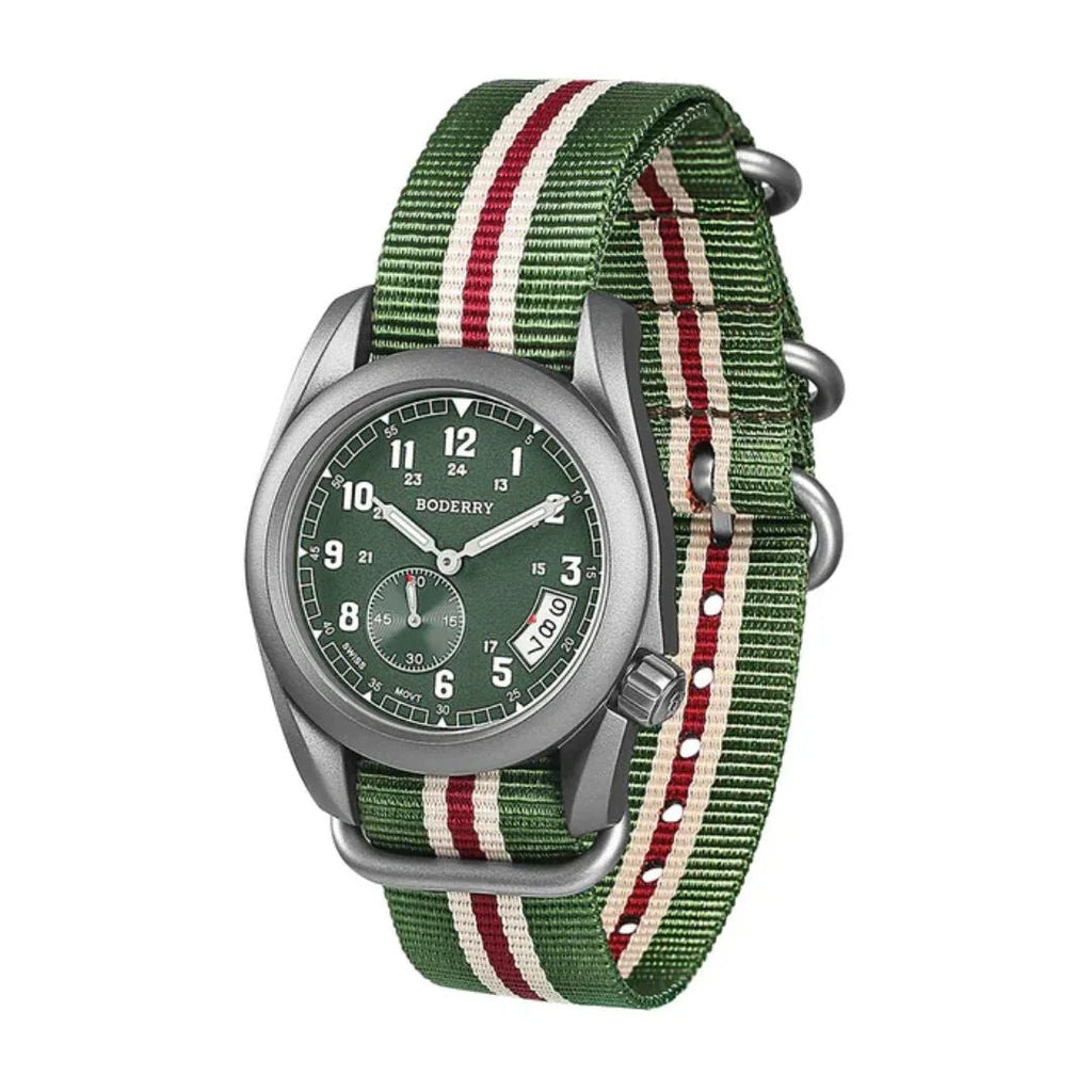 VOYAGER 38 - 100M Waterproof Titanium Field Watch | Green - DREAM WATCHES