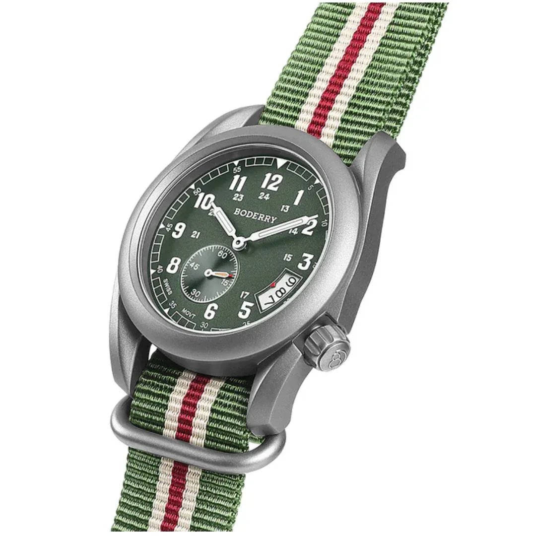 VOYAGER 38 - 100M Waterproof Titanium Field Watch | Green - DREAM WATCHES