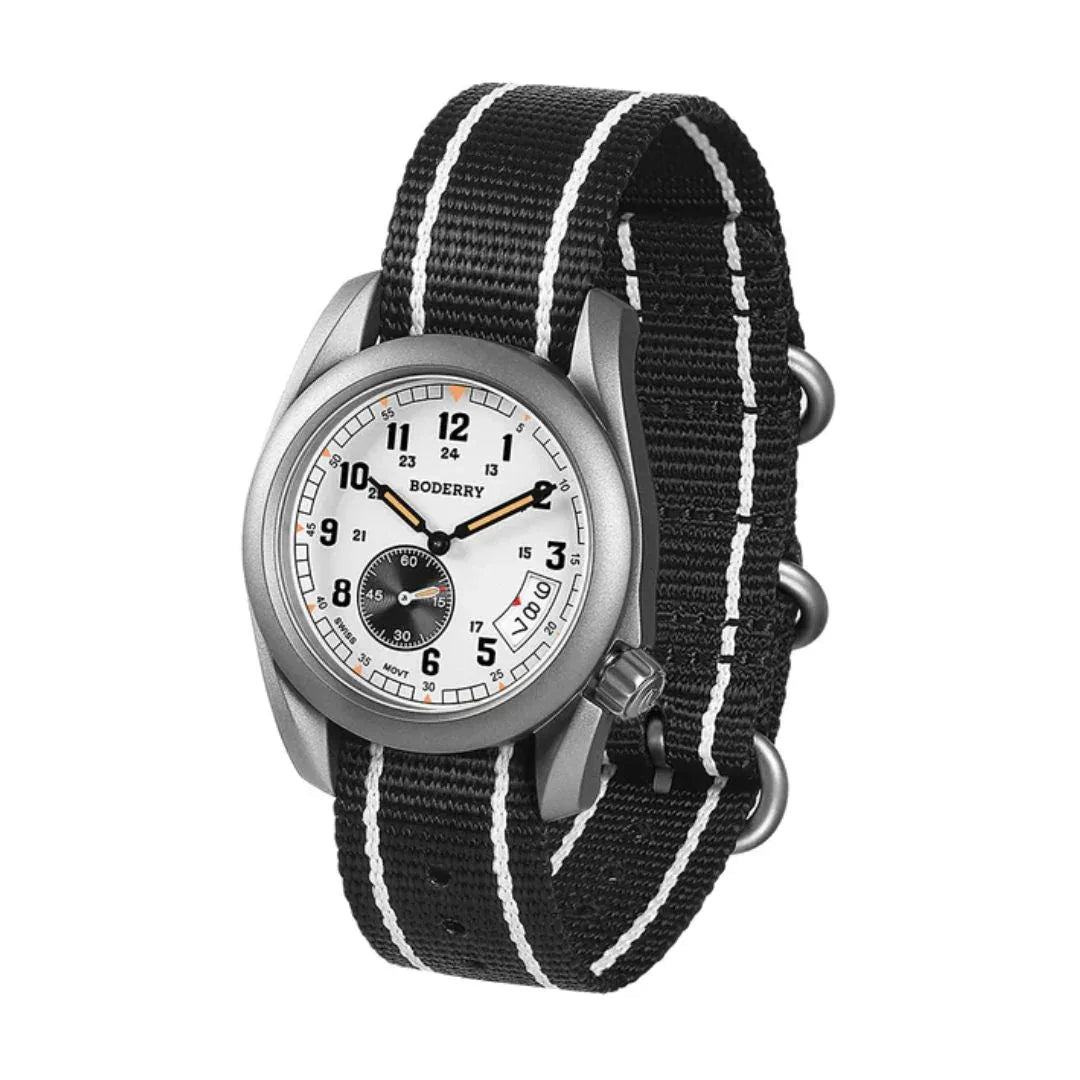 VOYAGER 38 - 100M Waterproof Titanium Field Watch | White - DREAM WATCHES