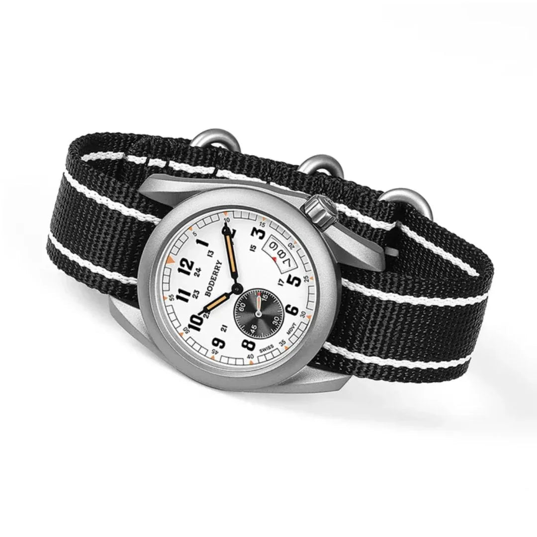 VOYAGER 38 - 100M Waterproof Titanium Field Watch | White - DREAM WATCHES