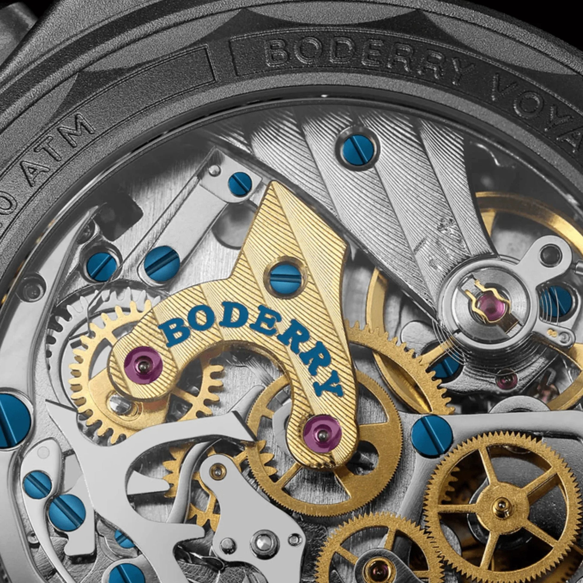 VOYAGER Chronograph - Titanium Mechanical Field Watch, 100M Water Resistant | Cerulean Blue - DREAM WATCHES