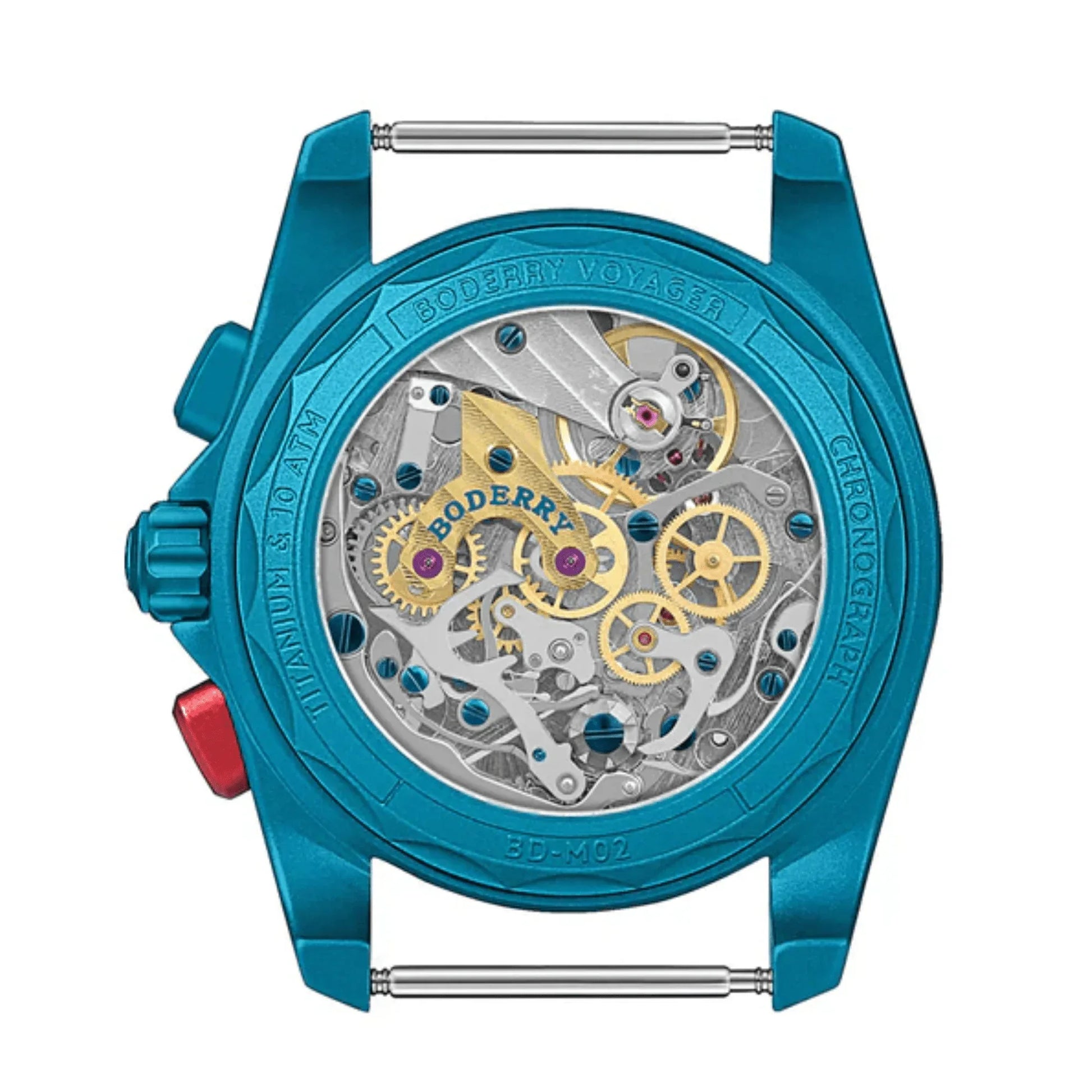 VOYAGER Chronograph - Titanium Mechanical Field Watch, 100M Water Resistant | Cerulean Blue - DREAM WATCHES