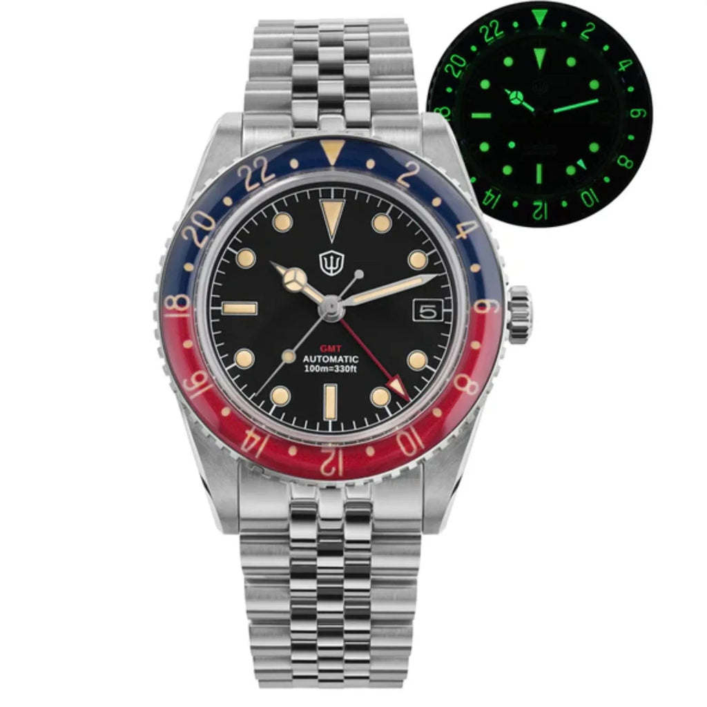 Watchdives WD6542 38mm GMT Men Watch Benz Hands - DREAM WATCHES