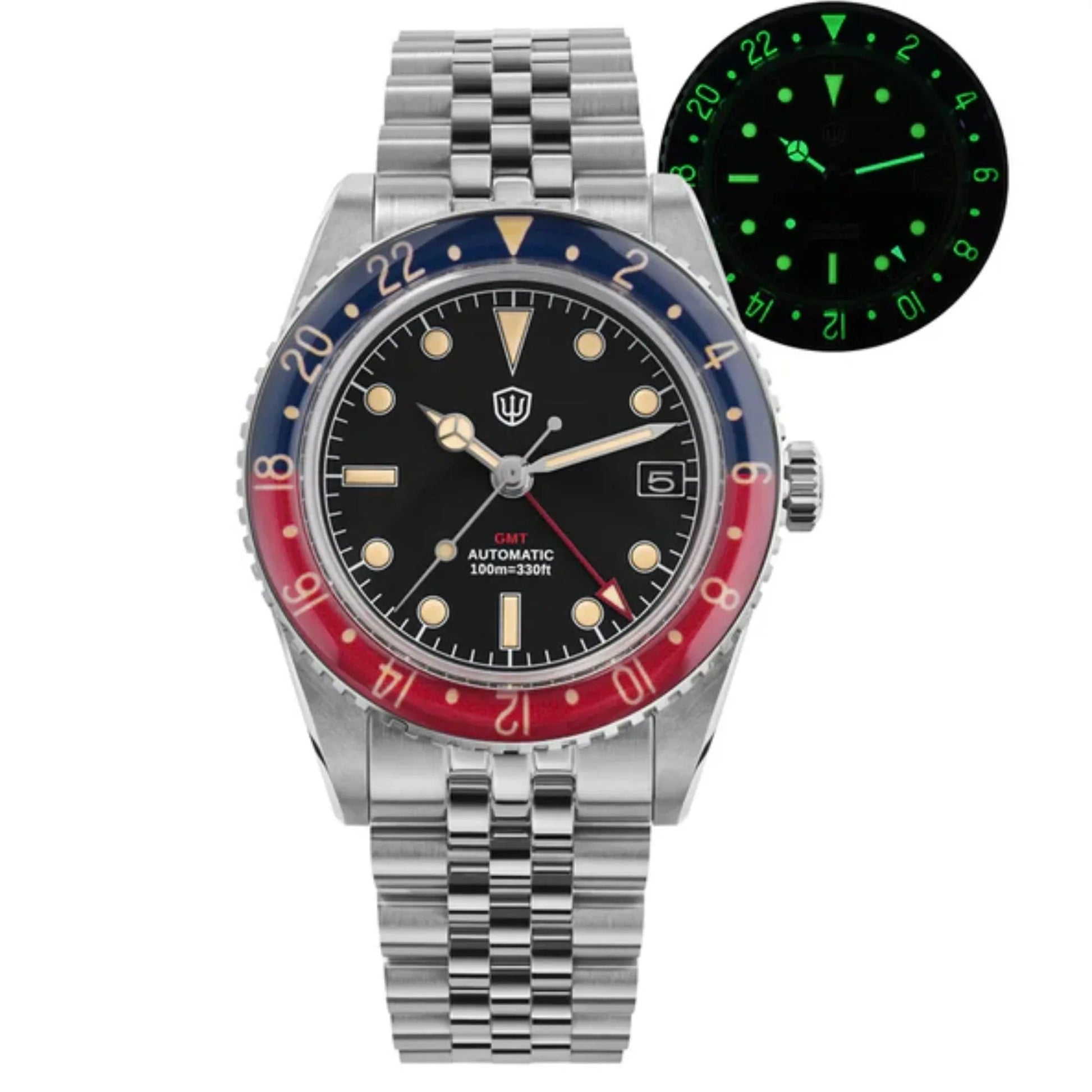 Watchdives WD6542 38mm GMT Men Watch Benz Hands - DREAM WATCHES