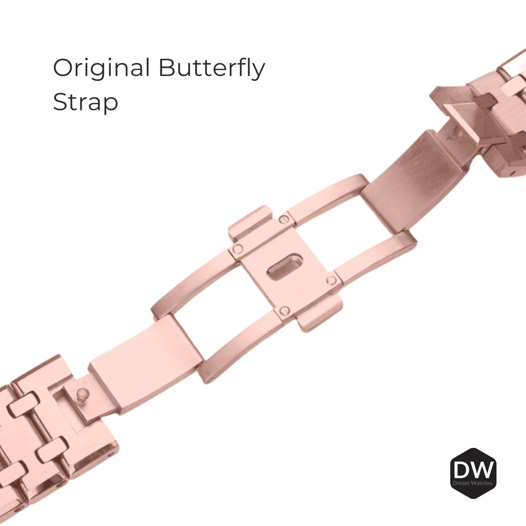 Metal Mod Kit for Casio G-Shock GA2100 GA-2110/BA-2100 Watches, Metal Case Stainless Steel Strap, Replacement Accessories, 4th Gen. Rubber & Stainless Steel Straps, Casioak G-Shock (Rosé Gold) - DREAM WATCHES