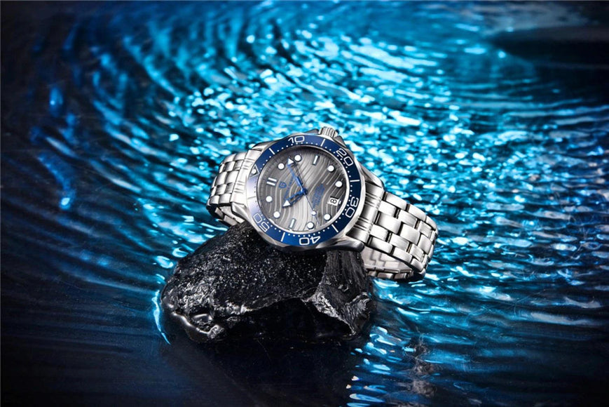 Pagani Design PD-1685 42MM (Japanese NH-35 Automatic Movement) Mechanical Watch 100M Waterproof Dive Watch Sapphire Stainless Steel Bracelet Watch 