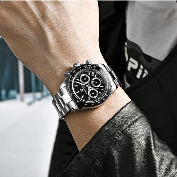 Pagani Design PD-1644 Daytona Chronograph Luxury Waterproof Movement (Japanese VK63) | Stainless Steel Men's 40MM Watch Pagani Design watch india dream watches