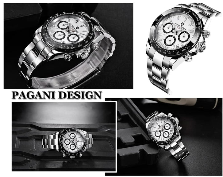 Pagani Design PD-1644 Daytona Chronograph Luxury Waterproof Movement (Japanese VK63) | Stainless Steel Men's 40MM Watch Pagani Design watch india dream watches