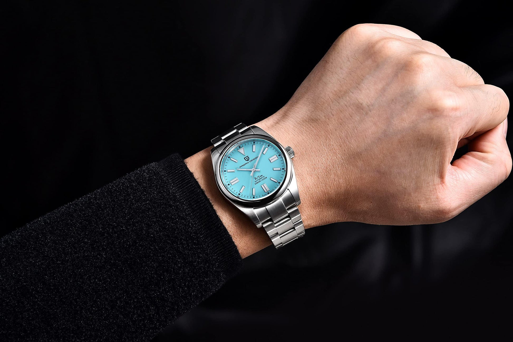 Pagani Design PD-1690 39 MM (Japan NH35A Automatic Movement) Mechanical Watch Sapphire Stainless Steel Watch Date Just" Tiffany Blue Dial" - DREAM WATCHES