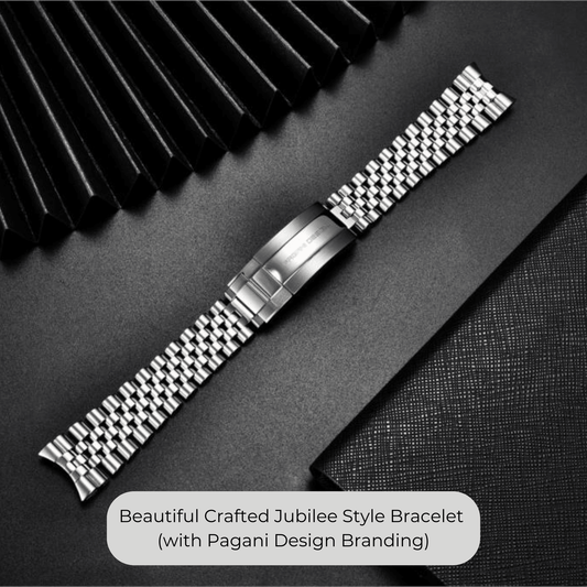 Pagani Design Luxury | Polished Stainless Steel 316L | Jubilee Style Bracelet Silver - 20 mm