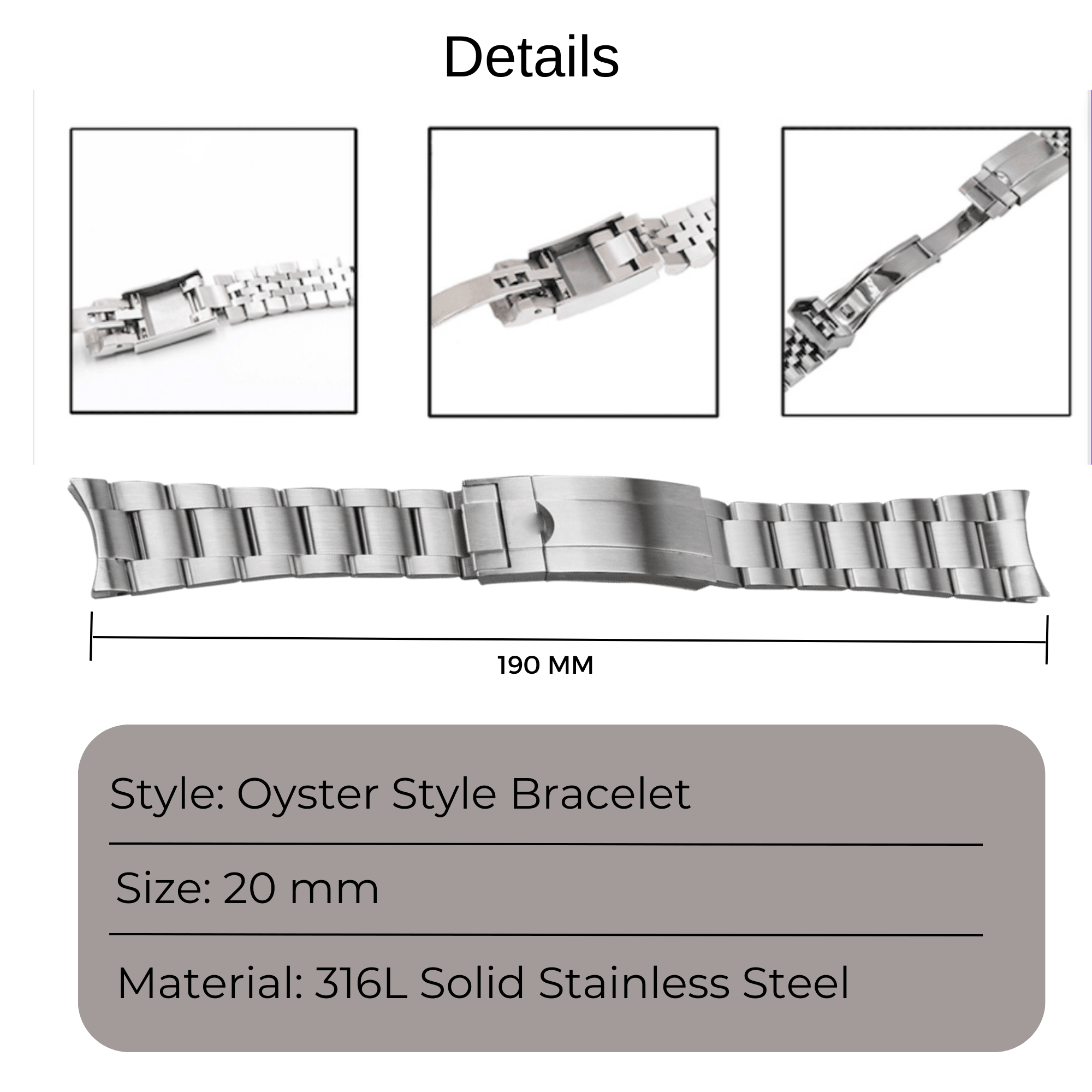Buy 20mm Curved Bracelet Watch Strap | Free Shipping | Invella