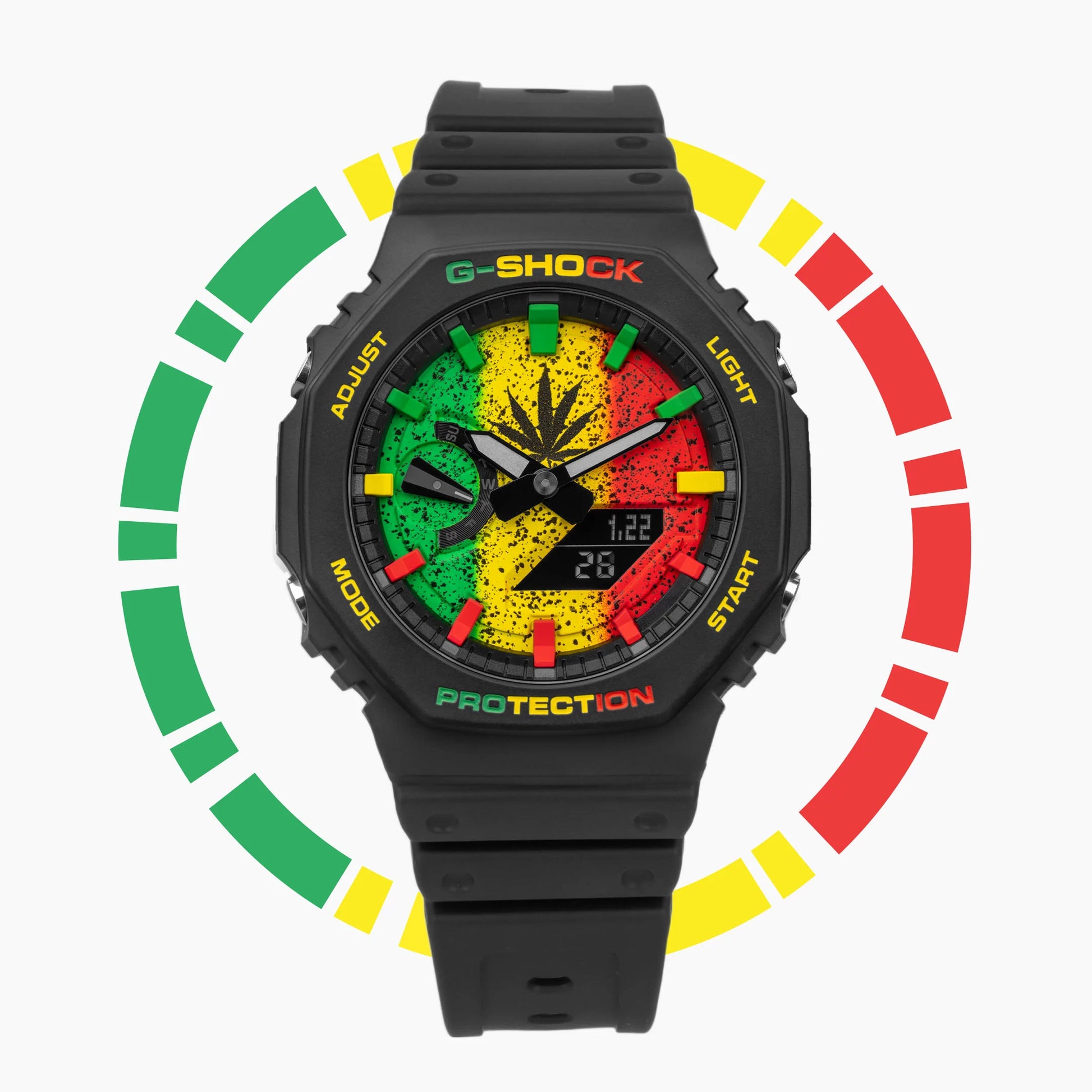 Modified G-Shock with Colourful Indices and Outer Case - CasiOak Mary Jane