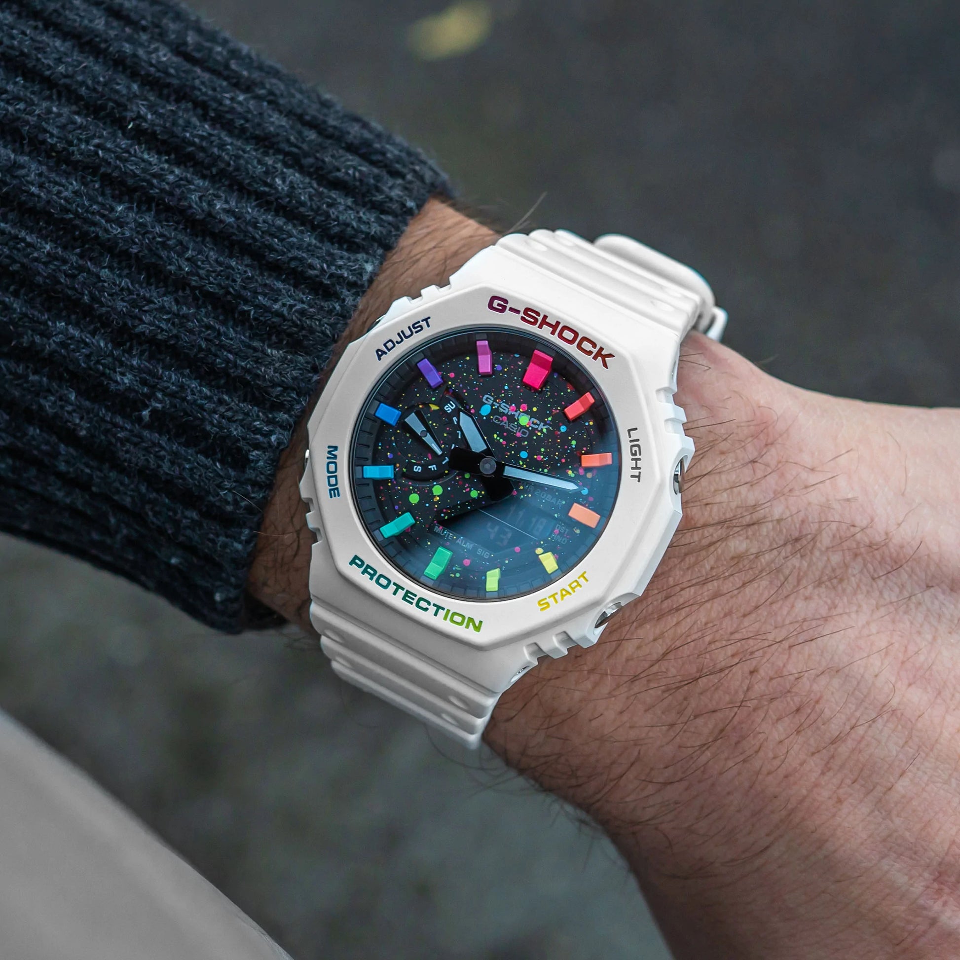 Modified G-Shock with Colourful Indices and Outer Case - CasiOak Milky Way