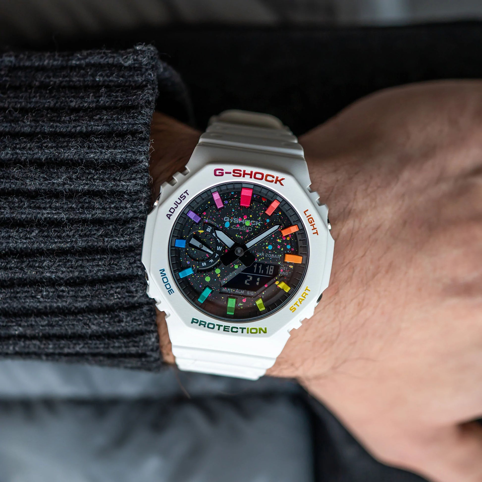 Modified G-Shock with Colourful Indices and Outer Case - CasiOak Milky Way