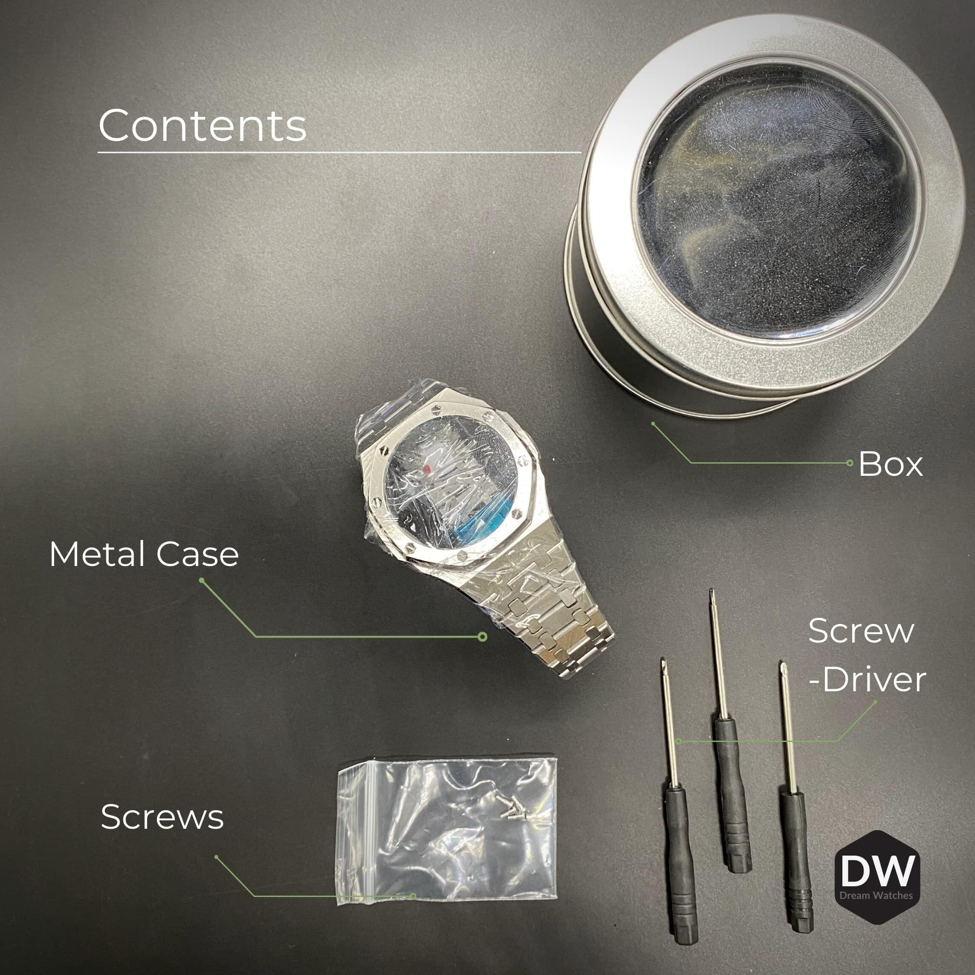 Metal Mod Kit for Casio G-Shock GA2100 & GA-2110 Watches, Metal Case & Rubber Strap, Replacement Accessories, 4th Gen. ,Casioak G-Shock (ORANGE) Pagani Design watch india dream watches