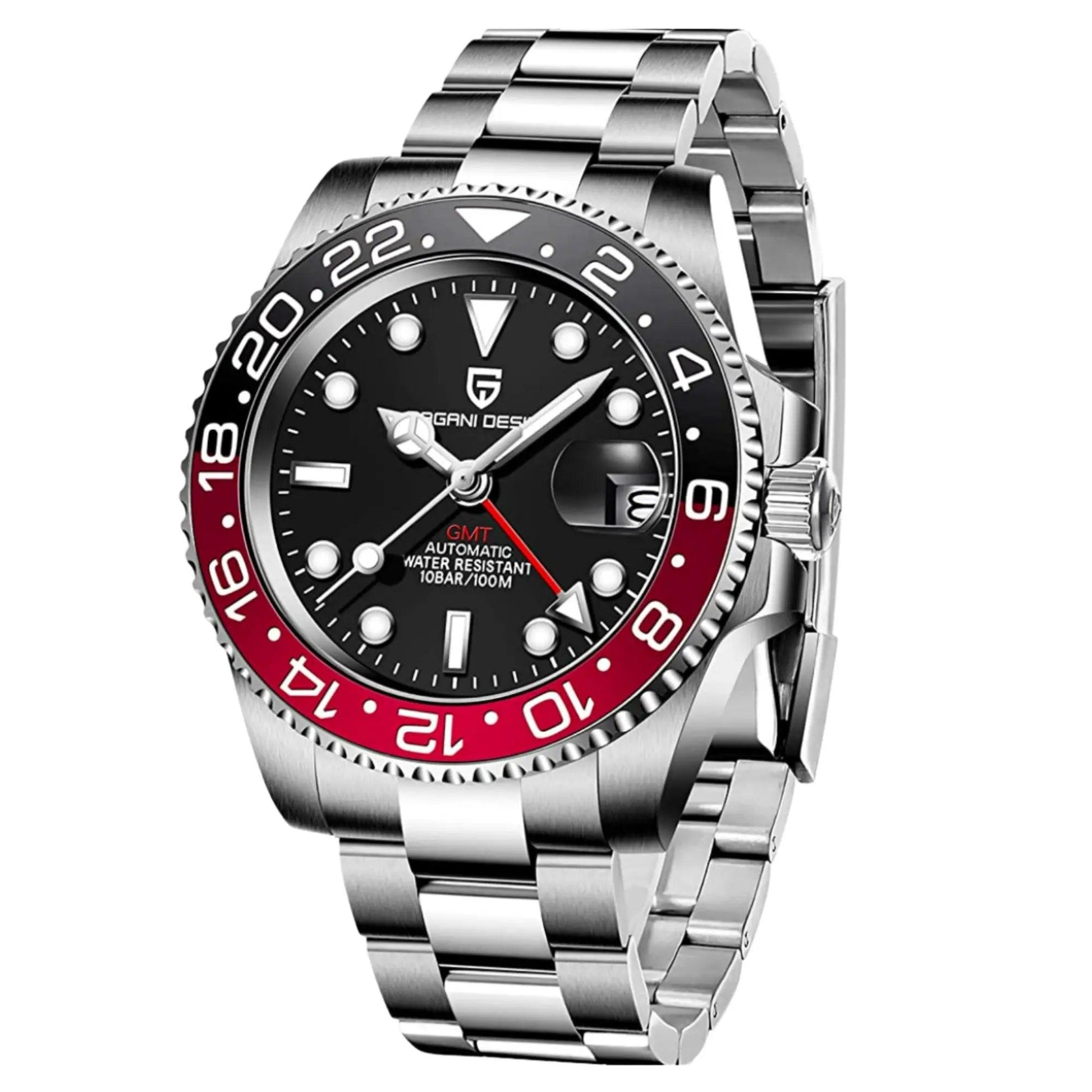 Pagani Design PD-1662 Waterproof Mechanical Automatic Watch Stainless Steel Men's 40MM Watch (Coke - Oyster Bracelet) - DREAM WATCHES