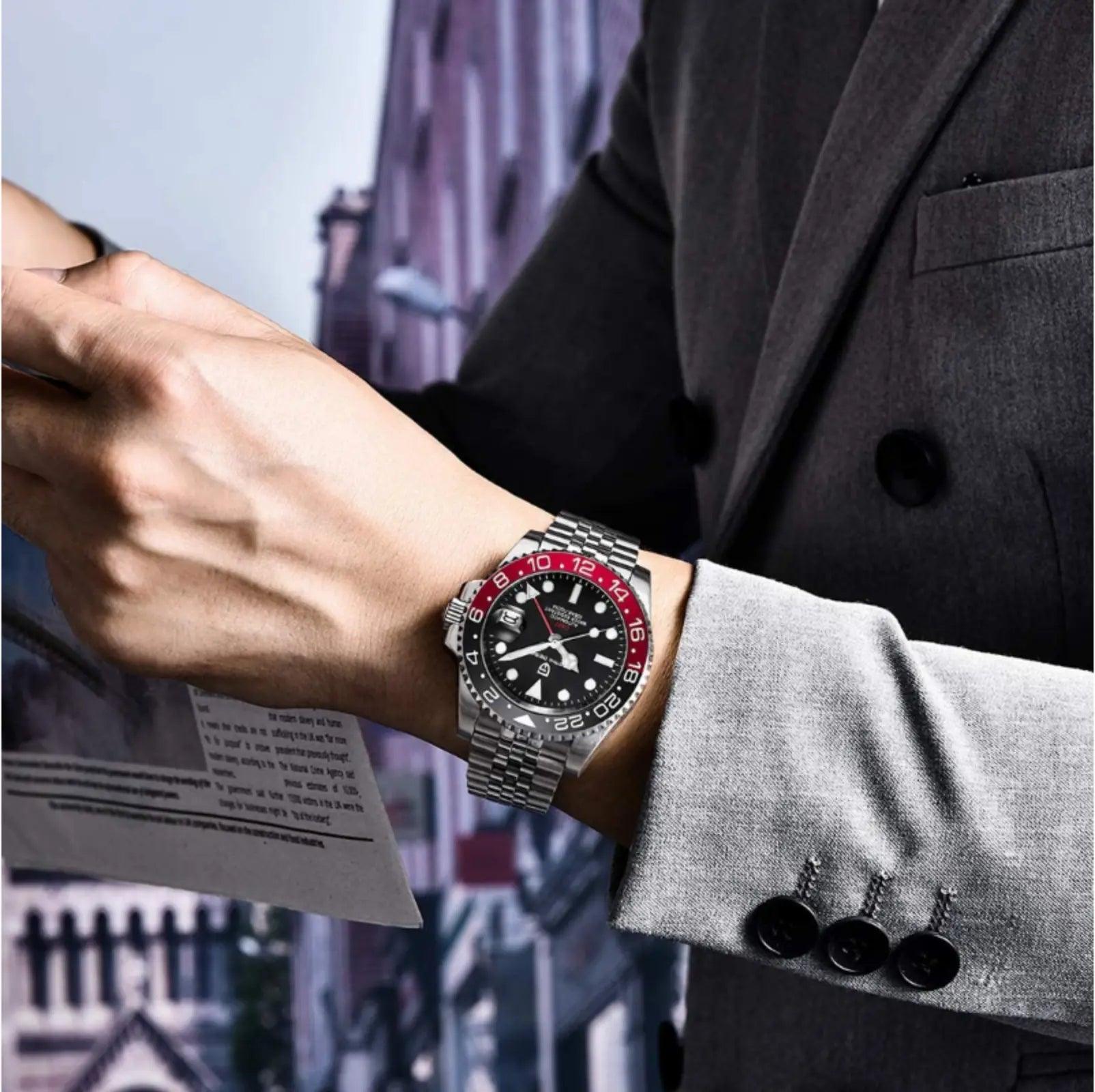 Pagani Design PD-1662 Waterproof Mechanical Automatic Watch Stainless Steel Men's 40MM Watch (Coke - Oyster Bracelet) - DREAM WATCHES