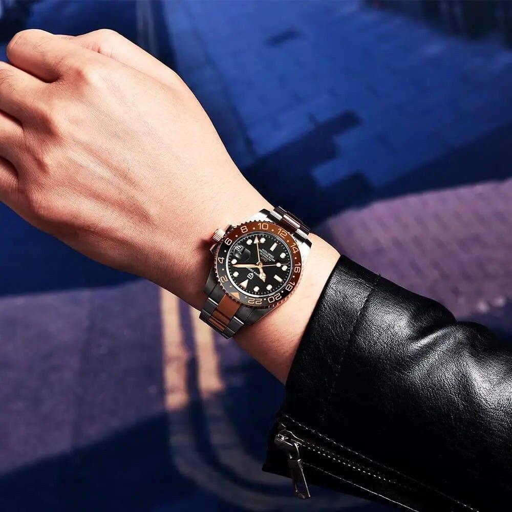 Pagani Design PD-1662 Waterproof Mechanical Automatic Watch Stainless Steel Men's 40MM Watch (Rootbeer) - DREAM WATCHES