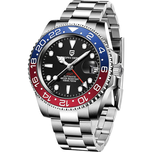 Pagani Design PD-1662 Waterproof Mechanical Automatic Watch Stainless Steel Men's (Pepsi - Oyster Bracelet) 40MM Watch - DREAM WATCHES