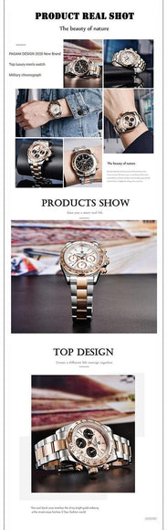 Pagani Design PD-1644 Daytona Chronograph Luxury Waterproof Movement (Japanese VK63) | Stainless Steel Men's 40MM Watch Pagani Design watch india dream watches
