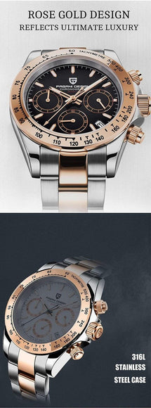 Pagani Design PD-1644 Daytona Chronograph Luxury Waterproof Movement (Japanese VK63) | Stainless Steel Men's 40MM Watch Pagani Design watch india dream watches