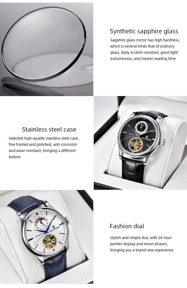 Pagani Design PD-1656 41MM DateJust (JHS35-3 Automatic Movement) Mechanical Watch Tourbillon Watch with Leather Band - DREAM WATCHES