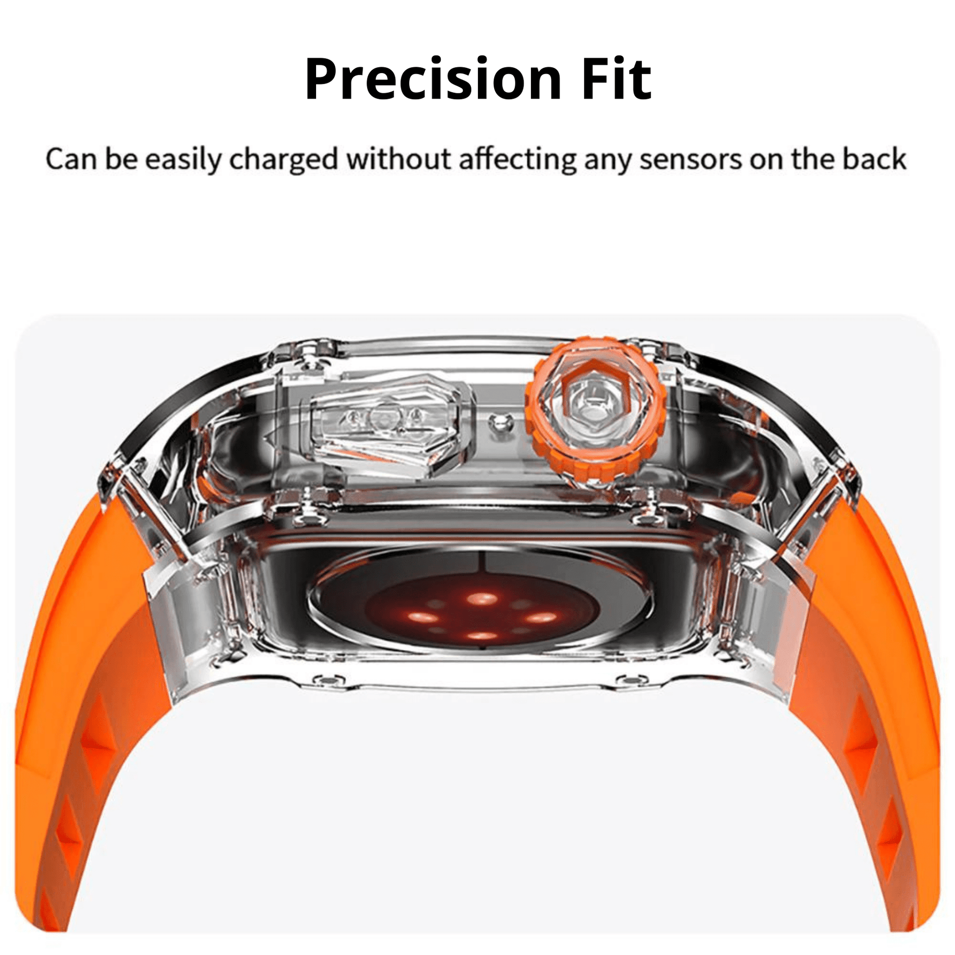 Mod Kit for Apple Watch | Luxury & Sporty Apple Watch Case | Replacement Apple Watch case for SE/3/4/5/6 accessory - 44 mm Bright Orange mod kits india dream watches apple watch